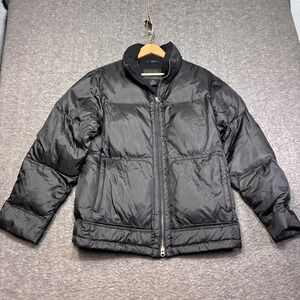 Express Puffer Jacket Mens Medium Black Vintage Down Insulated Quilted 80s